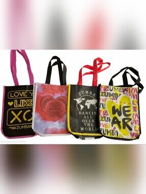 Zumba Fitness Multicolor Graphic Mini Tote Collection - Pink, Red, Black, Yellow